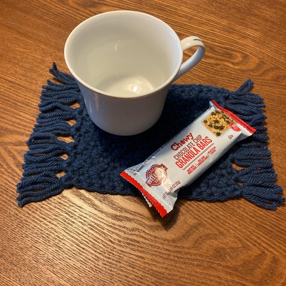 Mug rug coaster set – Crochet - BoHo/farmhouse style – Inventory reduction Sale